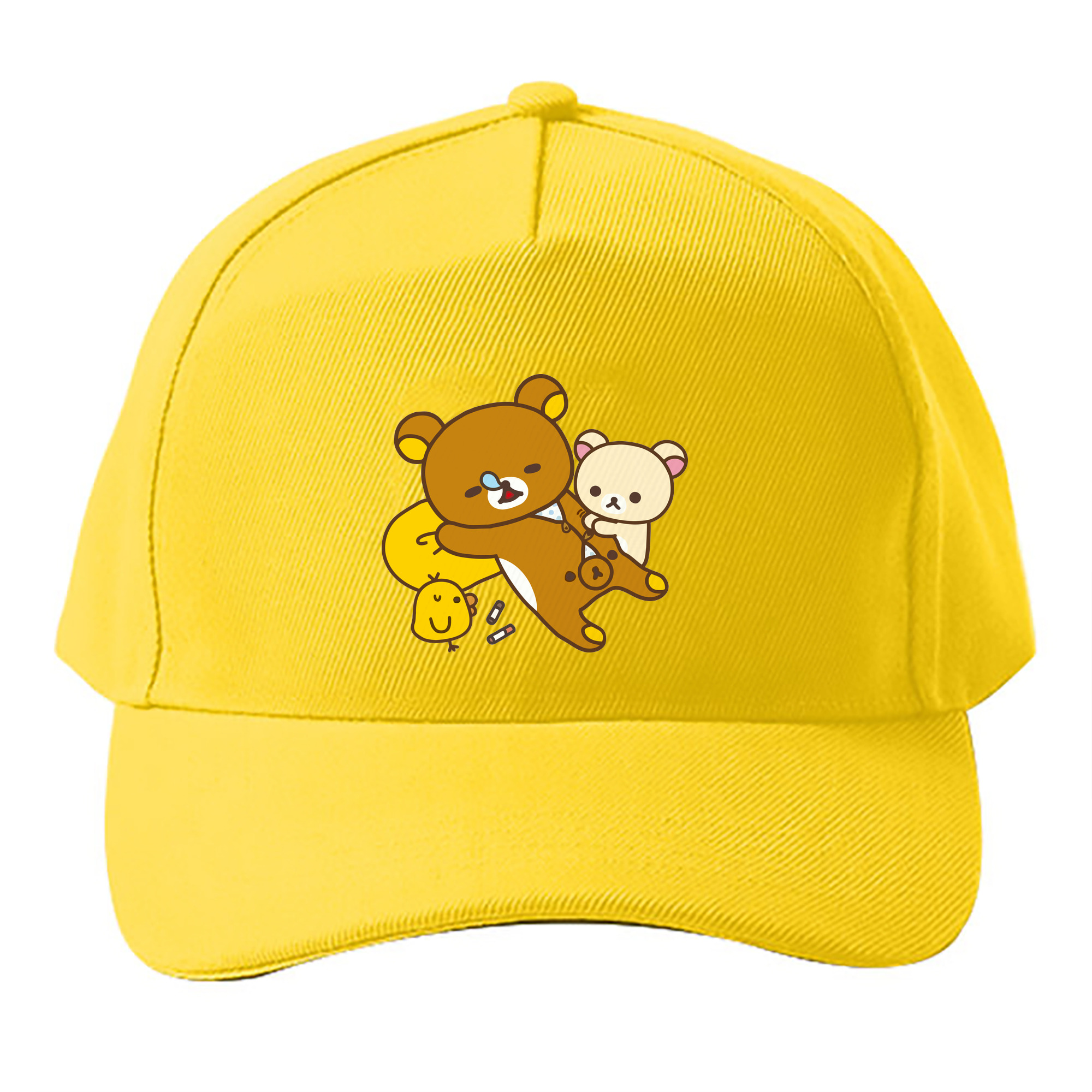 （画像用） リラックマ リラックマ キイロイトリ Rilakkuma Korilakkuma Kiiroitori ベースボールキャップ 綿100％ 男女兼用 帽子 スポーツ